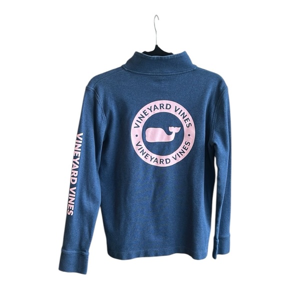 Vineyard Vines 1/4 Snap Button Blue Pink Pullover Size S - Picture 1 of 13